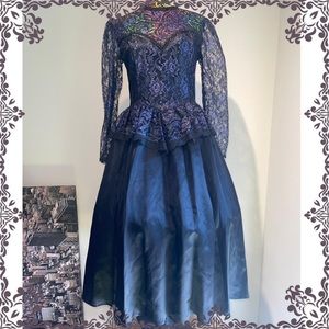 Vintage 80s 90s Gunne Sax victorian Lolita dress Gothic Witch AHS Vampire peplum